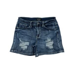 Judy Blue High Rise Shorts Women’s M Medium Wash Distressed Denim
